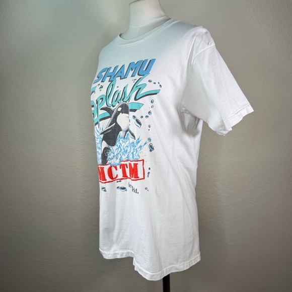 Vintage Shamu Sea World Graphic Splashed Victim Orca Whale Single Stitch Tee - Picture 8 of 13